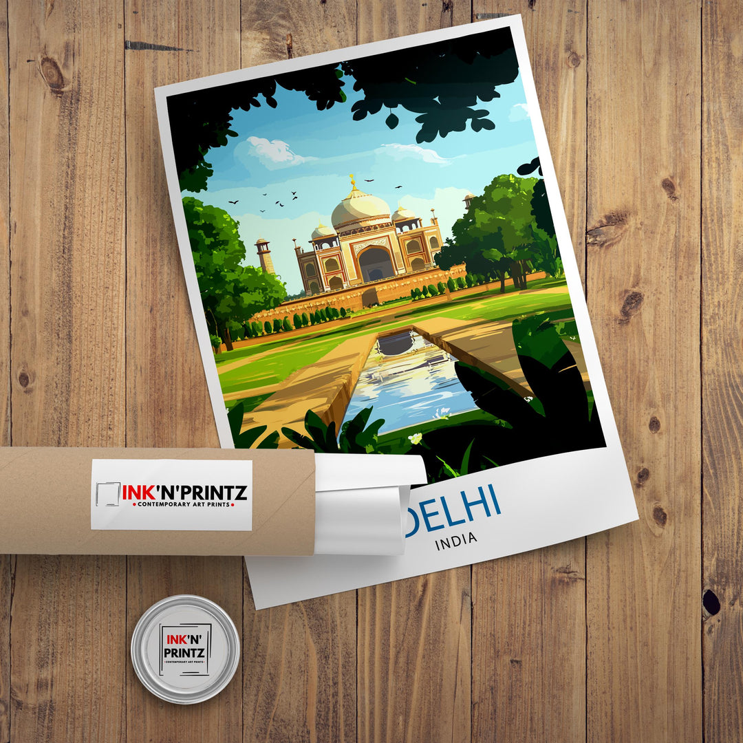 Delhi India Travel Poster