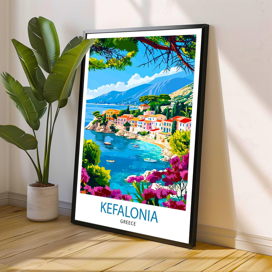 Kefalonia Greece Travel Print Wall Decor Wall Art Kefalonia Wall Hanging Home Décor Kefalonia Gift Art Lovers Greek Art Lover Gift Print Art