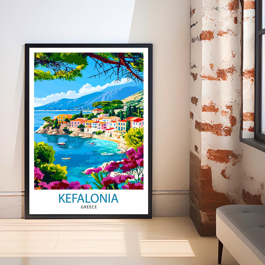 Kefalonia Greece Travel Print Wall Decor Wall Art Kefalonia Wall Hanging Home Décor Kefalonia Gift Art Lovers Greek Art Lover Gift Print Art