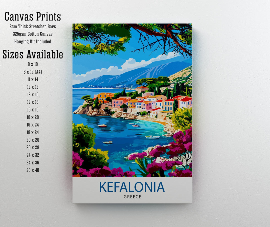 Kefalonia Greece Travel Print Wall Decor Wall Art Kefalonia Wall Hanging Home Décor Kefalonia Gift Art Lovers Greek Art Lover Gift Print Art