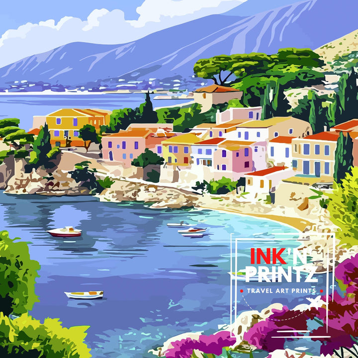 Kefalonia Greece Travel Print Wall Decor Wall Art Kefalonia Wall Hanging Home Décor Kefalonia Gift Art Lovers Greek Art Lover Gift Print Art