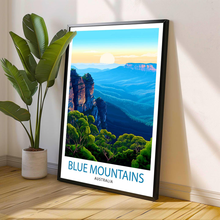 Blue Mountains Australia Travel Print Wall Decor Wall Art Blue Mountains Wall Hanging Home Décor Blue Mountains Gift Art Lovers Australian