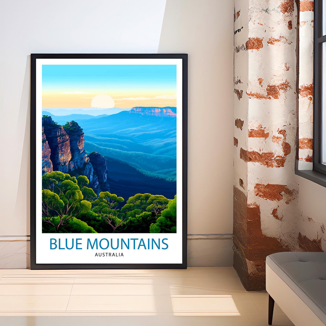 Blue Mountains Australia Travel Print Wall Decor Wall Art Blue Mountains Wall Hanging Home Décor Blue Mountains Gift Art Lovers Australian