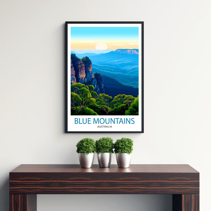 Blue Mountains Australia Travel Print Wall Decor Wall Art Blue Mountains Wall Hanging Home Décor Blue Mountains Gift Art Lovers Australian