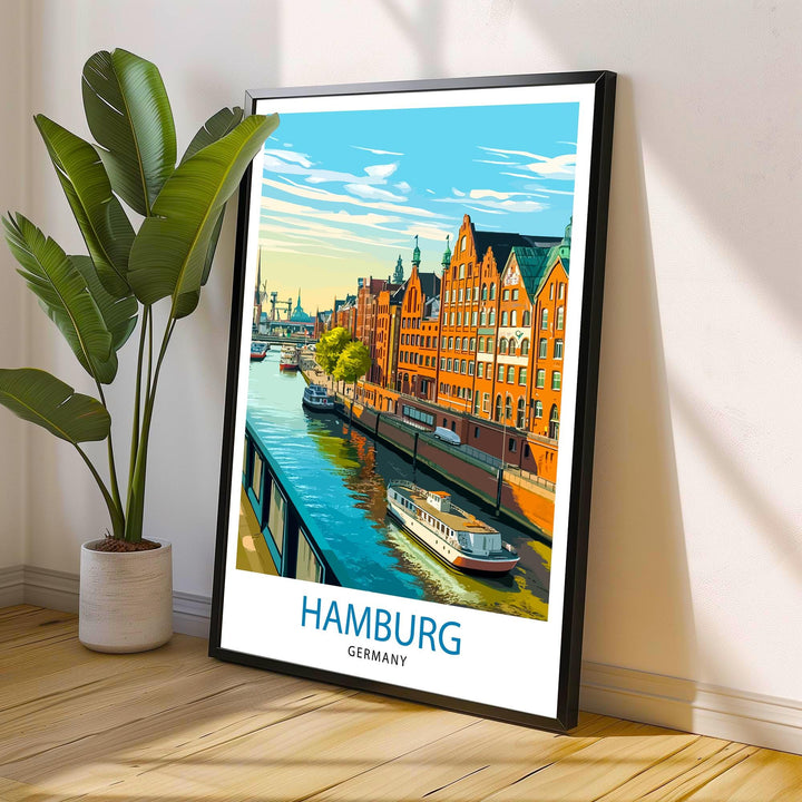 Hamburg Germany Travel Print Wall Decor Wall Art Hamburg Wall Hanging Home Décor Hamburg Gift Art Lovers German Art Lover Gift Print Art