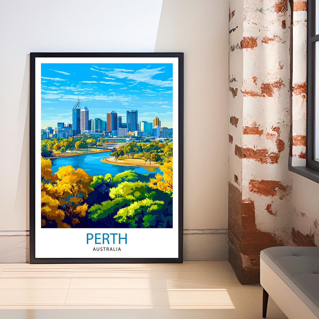 Perth Australia Travel Poster Perth