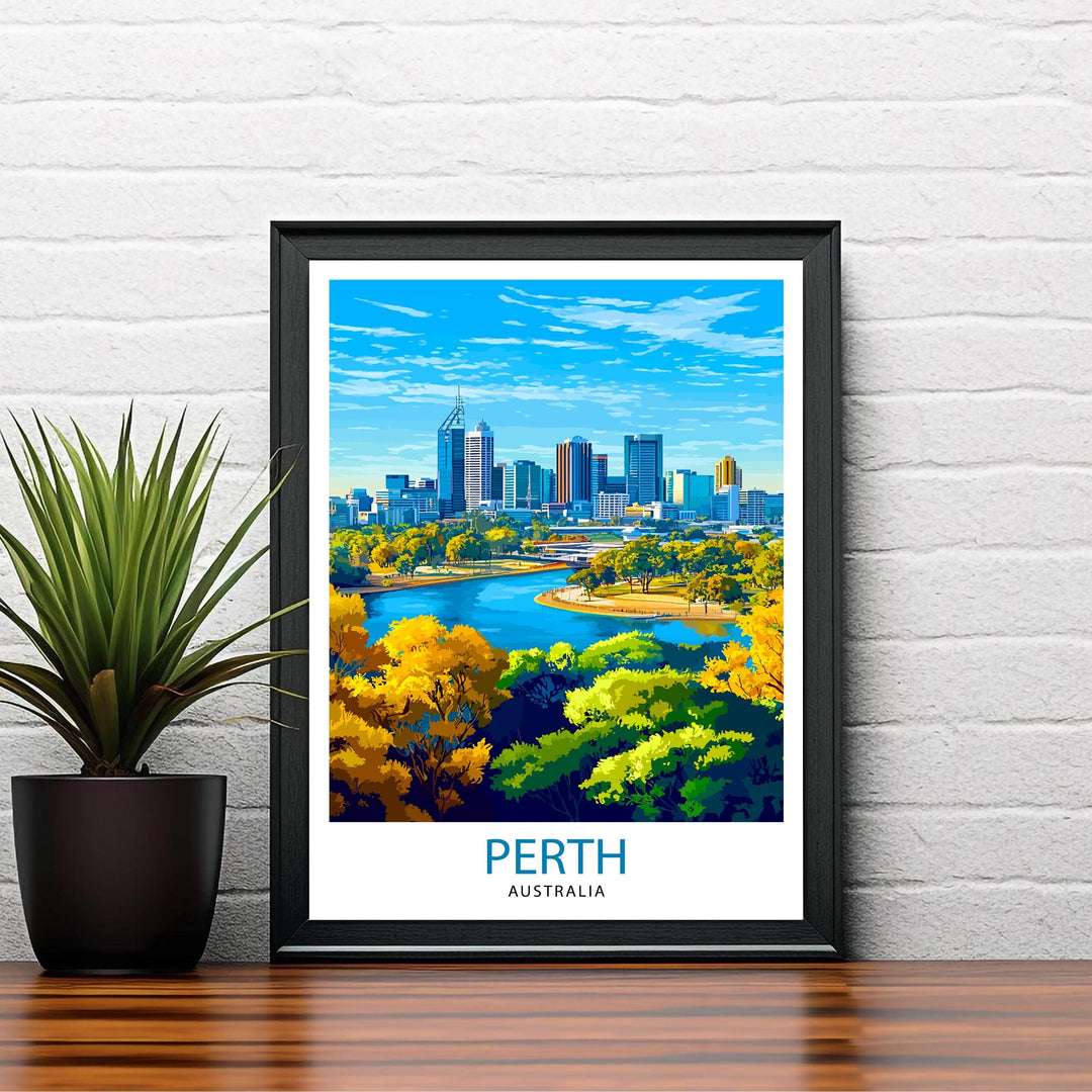 Perth Australia Travel Poster Perth