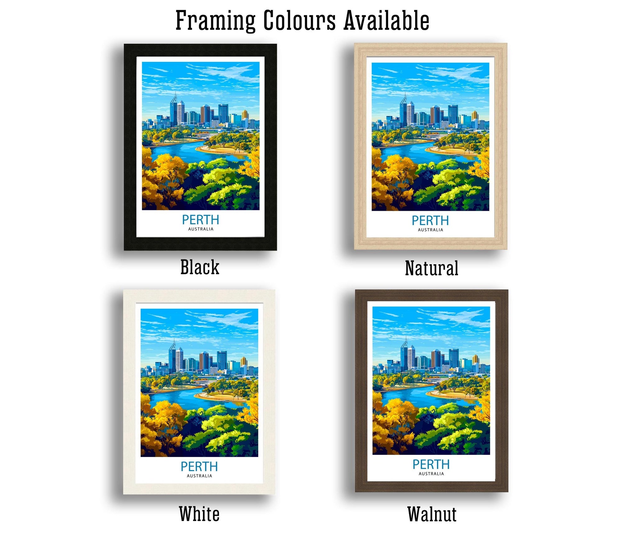 Perth Australia Travel Print Perth Wall Decor Perth Cityscape Poster Australia Travel Prints Perth Art Print Perth Illustration Perth Wall