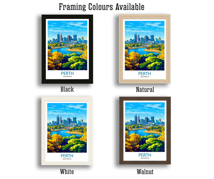 Perth Australia Travel Print Perth Wall Decor Perth Cityscape Poster Australia Travel Prints Perth Art Print Perth Illustration Perth Wall