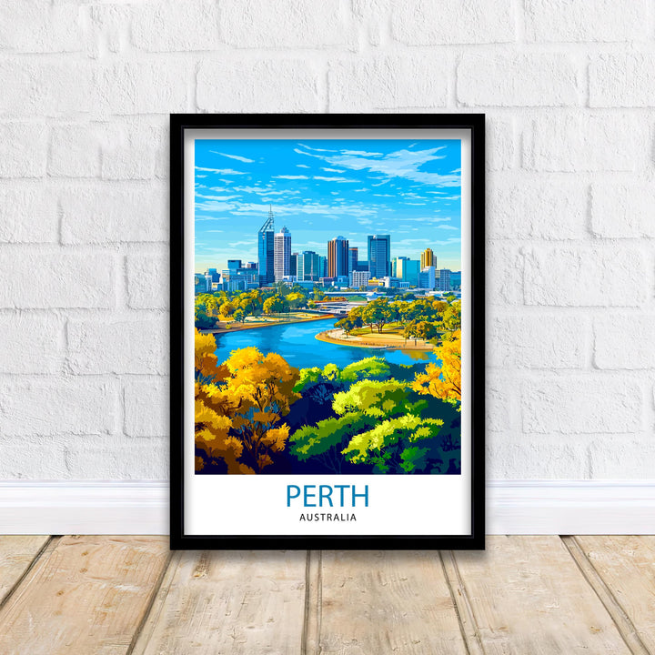 Perth Australia Travel Poster Perth