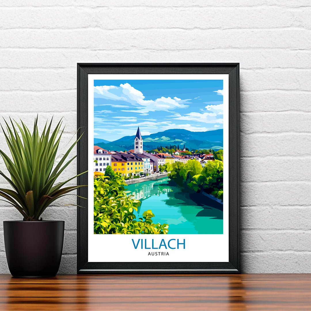 Villach Austria Travel Print Wall Decor Wall Art Villach Wall Hanging Home Décor Villach Gift Art Lovers Austrian Art Lover Gift Print Art