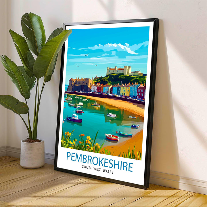 Pembrokeshire Wales Travel Poster