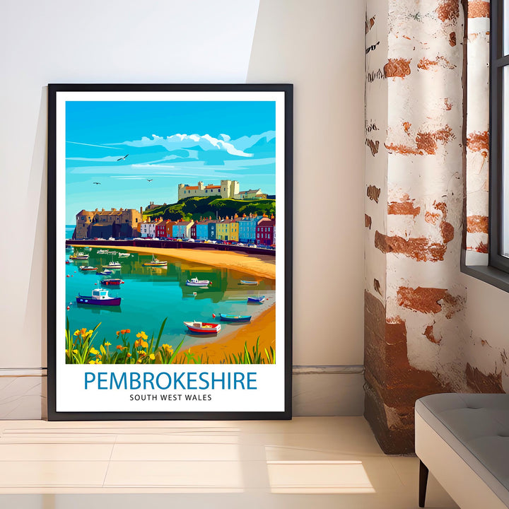 Pembrokeshire Wales Travel Poster