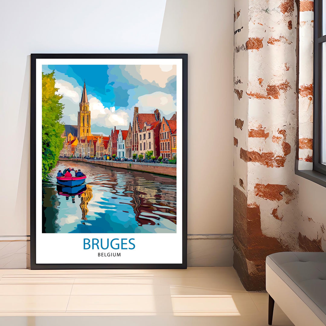 Bruges Belgium Travel Print Wall Decor Wall Art Bruges Wall Hanging Home Décor Bruges Gift Art Lovers Belgian Art Lover Gift Print Art