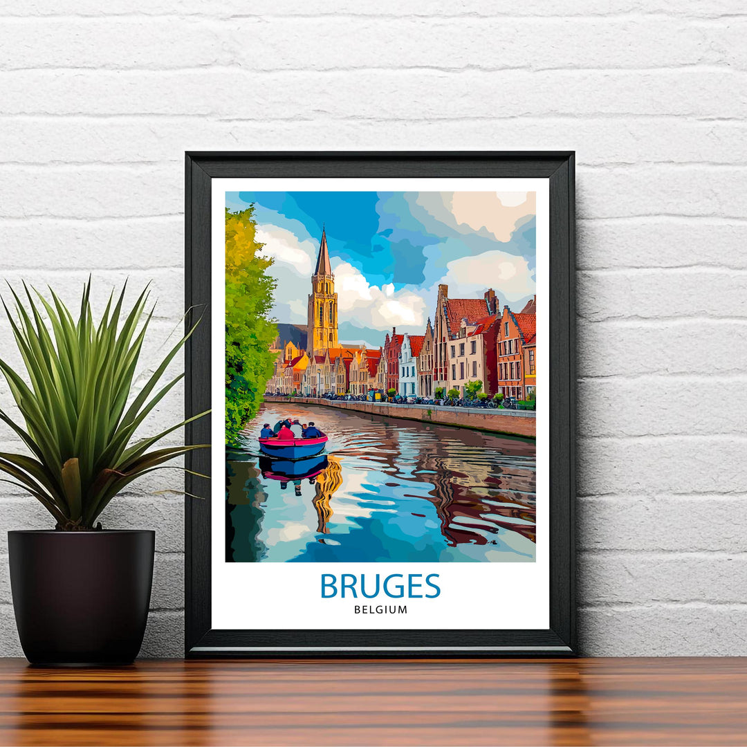 Bruges Belgium Travel Poster