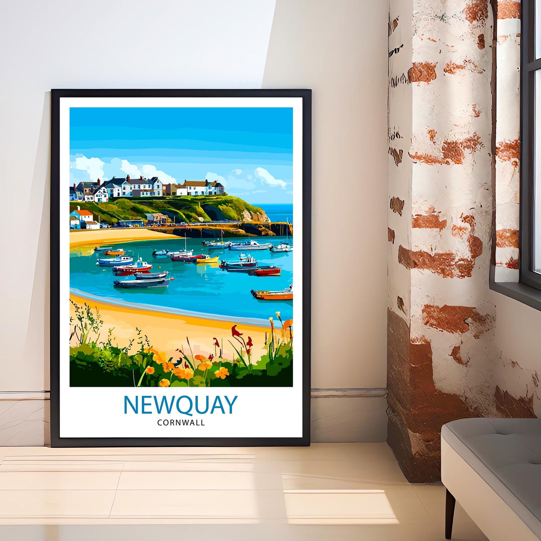 Newquay Cornwall Travel Poster