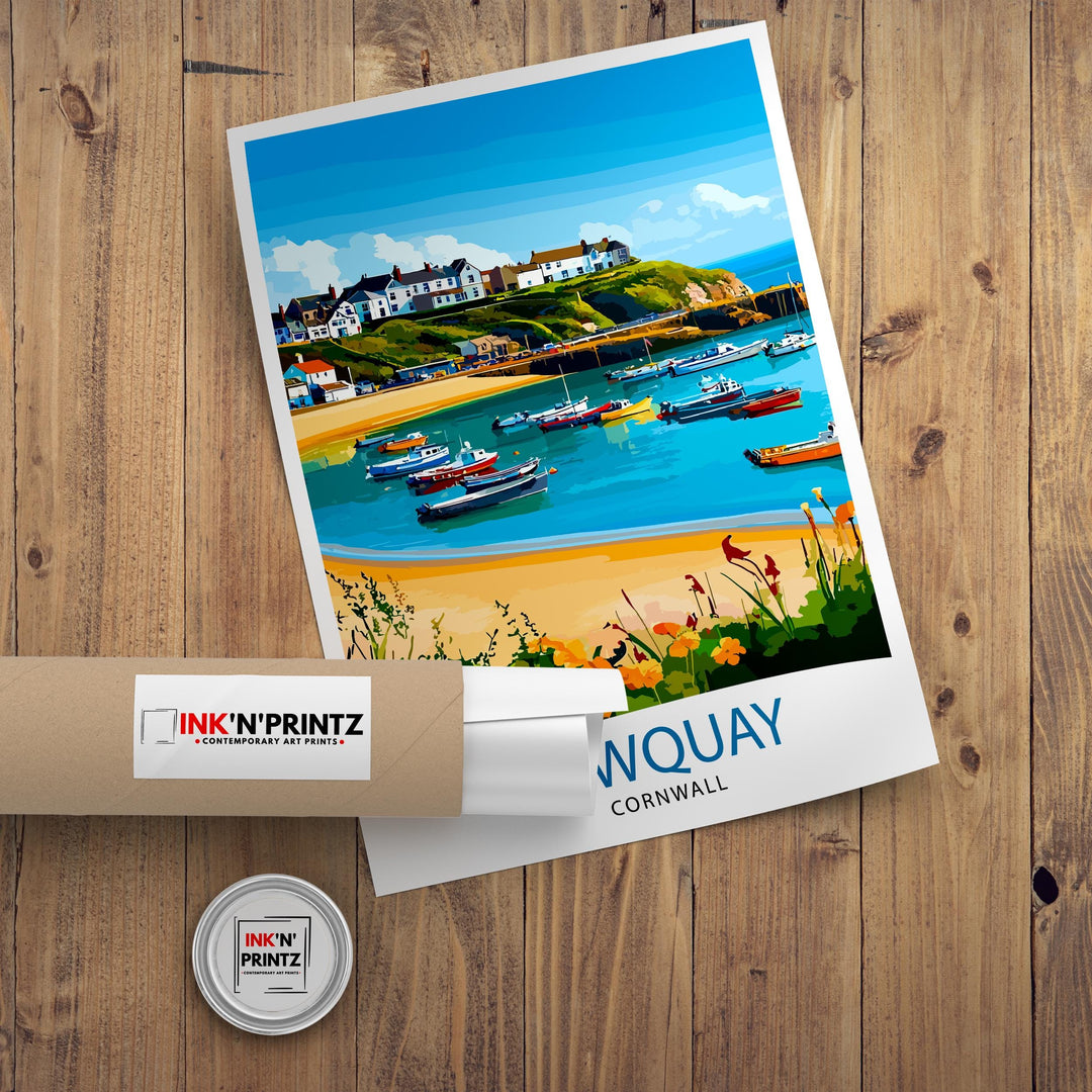 Newquay Cornwall Travel Poster