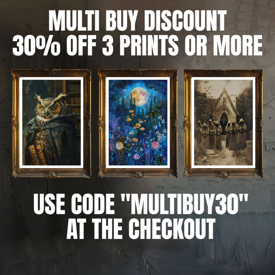 Fairy Moonlit Stream Art Print Cottagecore & Dark Academia Decor Mystical Woodland Wall Art Vintage Nature Poster for Enchanted Interiors