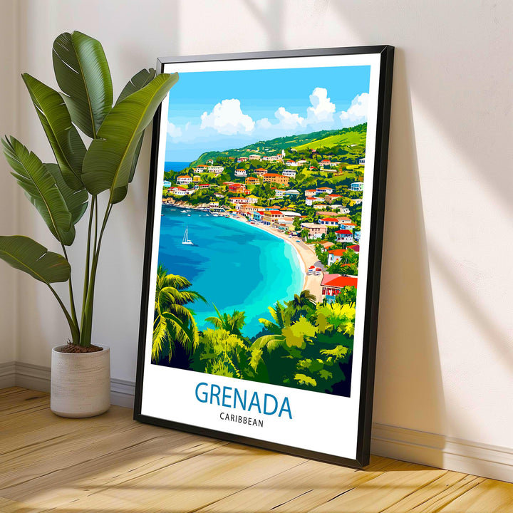 Grenada Caribbean Travel Print Wall Decor Wall Art Grenada Wall Hanging Home Décor Grenada Gift Art Lovers Caribbean Art Lover Gift