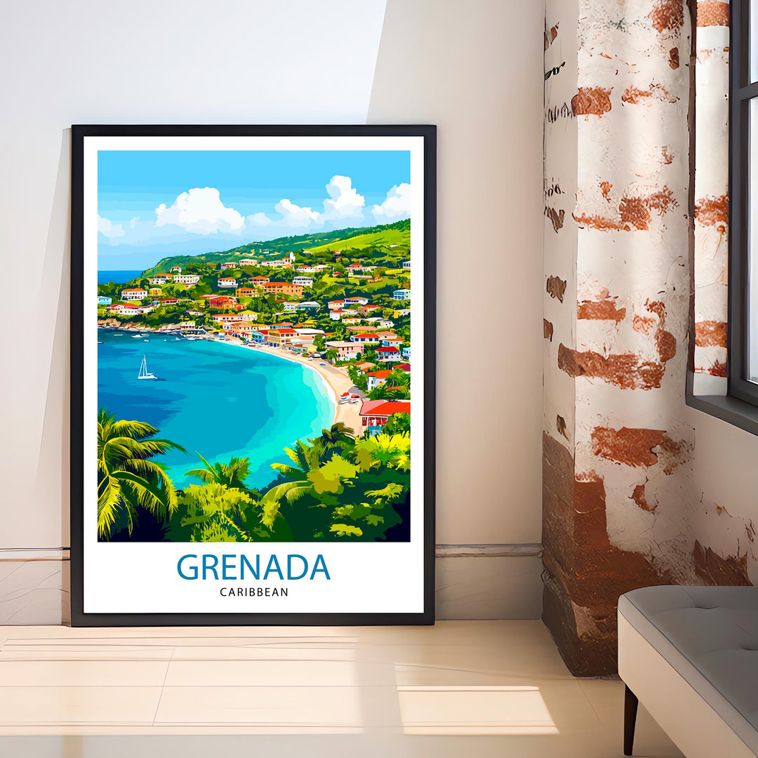 Grenada Caribbean Travel Print Wall Decor Wall Art Grenada Wall Hanging Home Décor Grenada Gift Art Lovers Caribbean Art Lover Gift