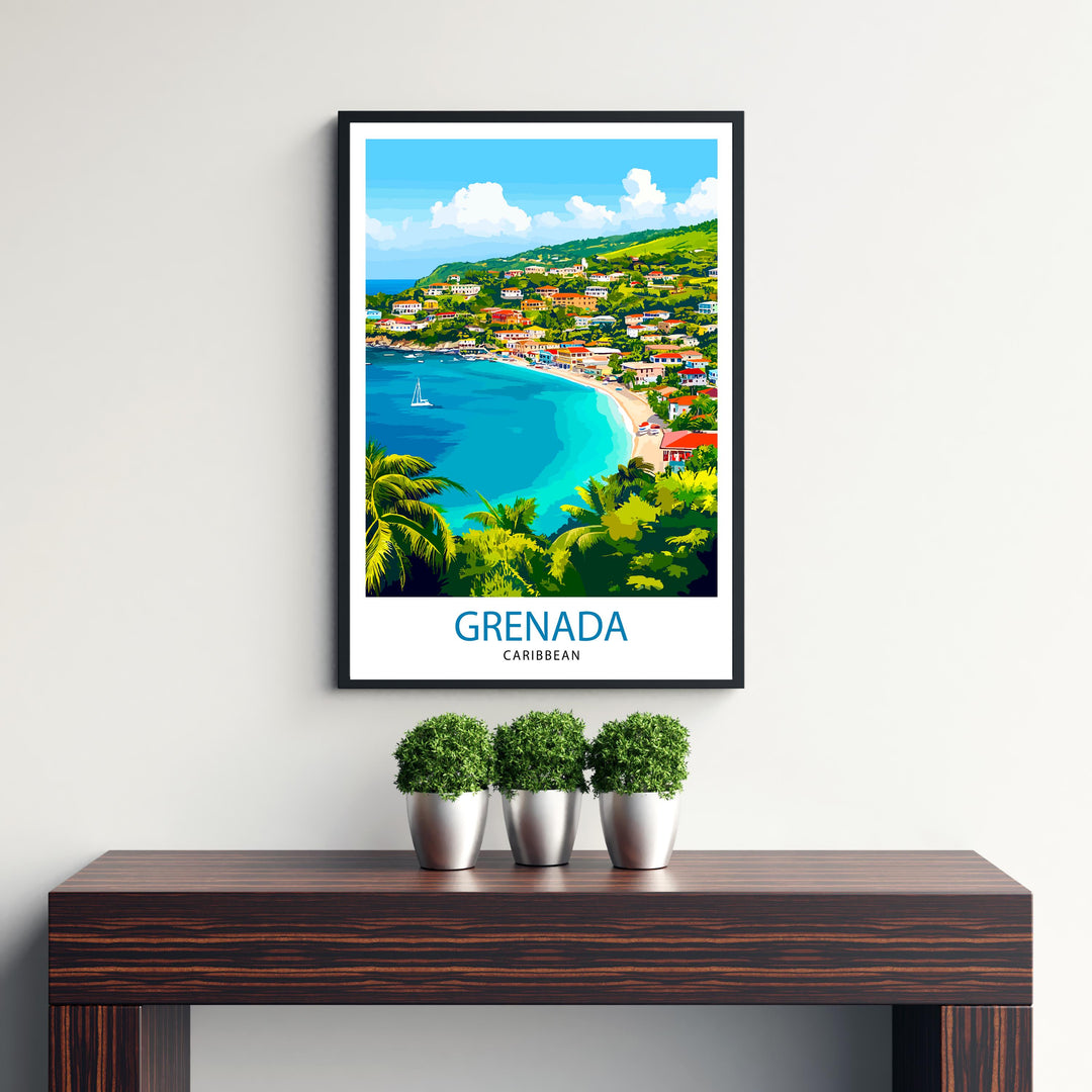 Grenada Caribbean Travel Print Wall Decor Wall Art Grenada Wall Hanging Home Décor Grenada Gift Art Lovers Caribbean Art Lover Gift