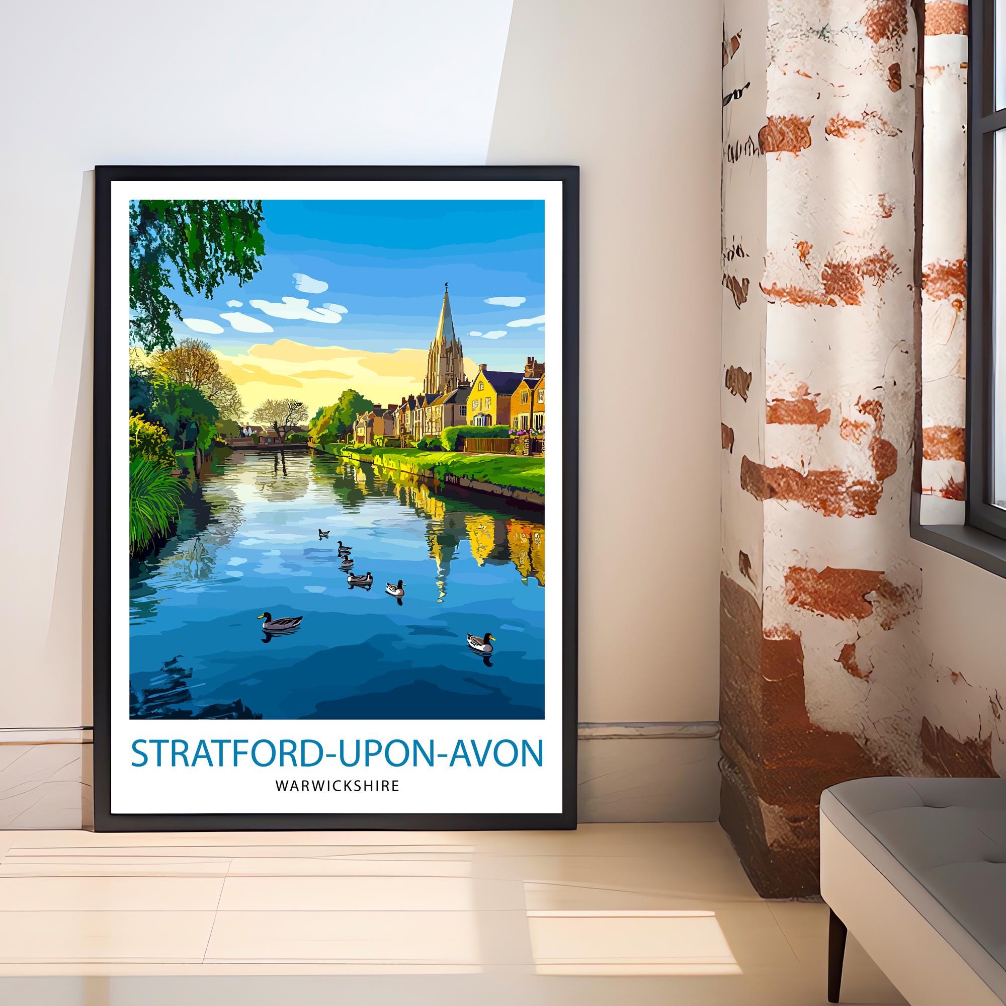 Stratford-upon-Avon England Travel Print Wall Decor Wall Art Stratford Wall Hanging Home Décor Stratford-upon-Avon Gift Art Lovers British