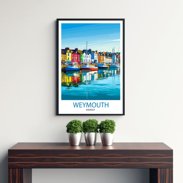 Weymouth Dorset Travel Print Wall Decor Wall Art Weymouth Wall Hanging Home Décor Weymouth Gift Art Lovers British Art Lover Gift Print Art