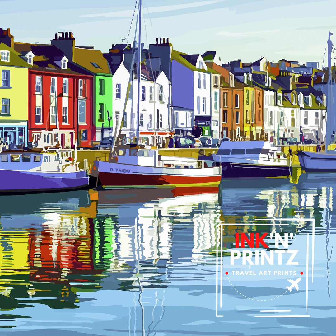 Weymouth Dorset Travel Print Wall Decor Wall Art Weymouth Wall Hanging Home Décor Weymouth Gift Art Lovers British Art Lover Gift Print Art