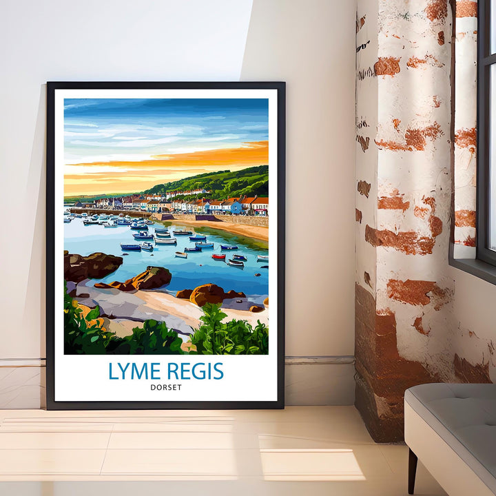 Lyme Regis Dorset Travel Print Wall Decor Wall Art Lyme Regis Wall Hanging Home Décor Lyme Regis Gift Art Lovers British Art Lover Gift