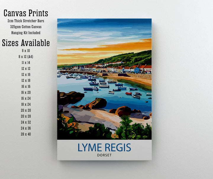 Lyme Regis Dorset Travel Print Wall Decor Wall Art Lyme Regis Wall Hanging Home Décor Lyme Regis Gift Art Lovers British Art Lover Gift