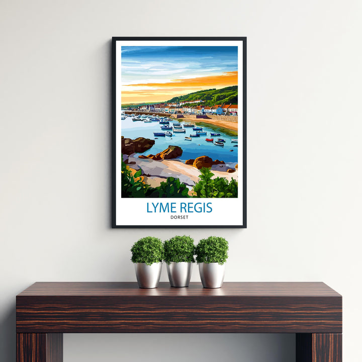 Lyme Regis Dorset Travel Print Wall Decor Wall Art Lyme Regis Wall Hanging Home Décor Lyme Regis Gift Art Lovers British Art Lover Gift