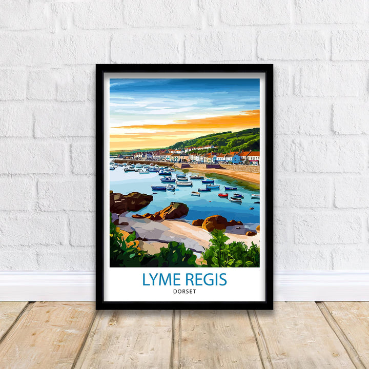 Lyme Regis Dorset Travel Print Wall Decor Wall Art Lyme Regis Wall Hanging Home Décor Lyme Regis Gift Art Lovers British Art Lover Gift