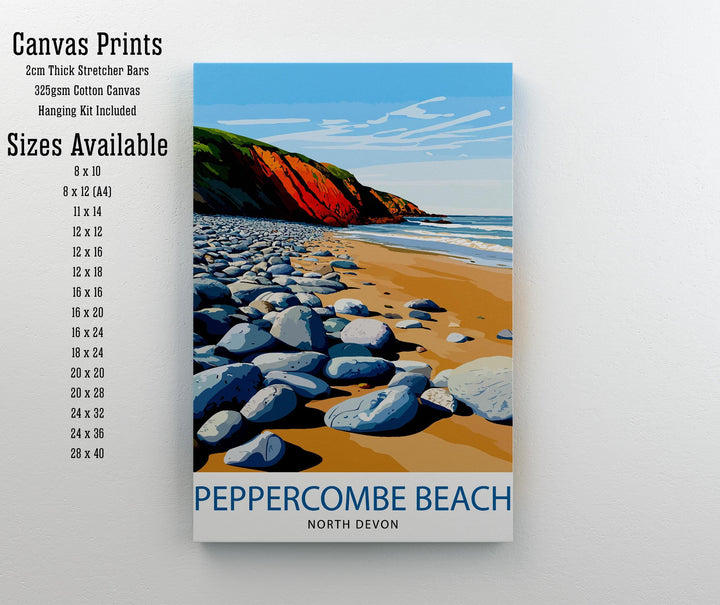 Peppercombe Beach Devon Travel Print Wall Decor Wall Art Devon Coastline Wall Hanging Home Décor Beach Scene Gift Art Lovers Scenic