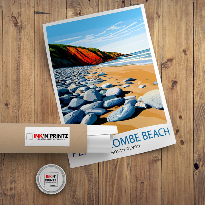 Peppercombe Beach Devon Travel Print Wall Decor Wall Art Devon Coastline Wall Hanging Home Décor Beach Scene Gift Art Lovers Scenic