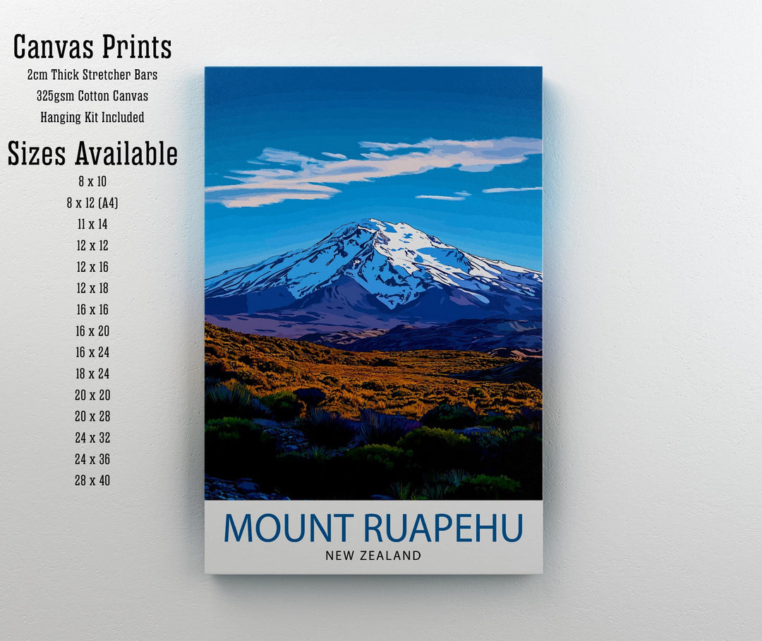 Mt. Ruapehu New Zealand Travel Print Wall Decor Wall Art Mt. Ruapehu Wall Hanging Home Décor Mt. Ruapehu Gift Art Lovers Kiwi Art Lover Gift