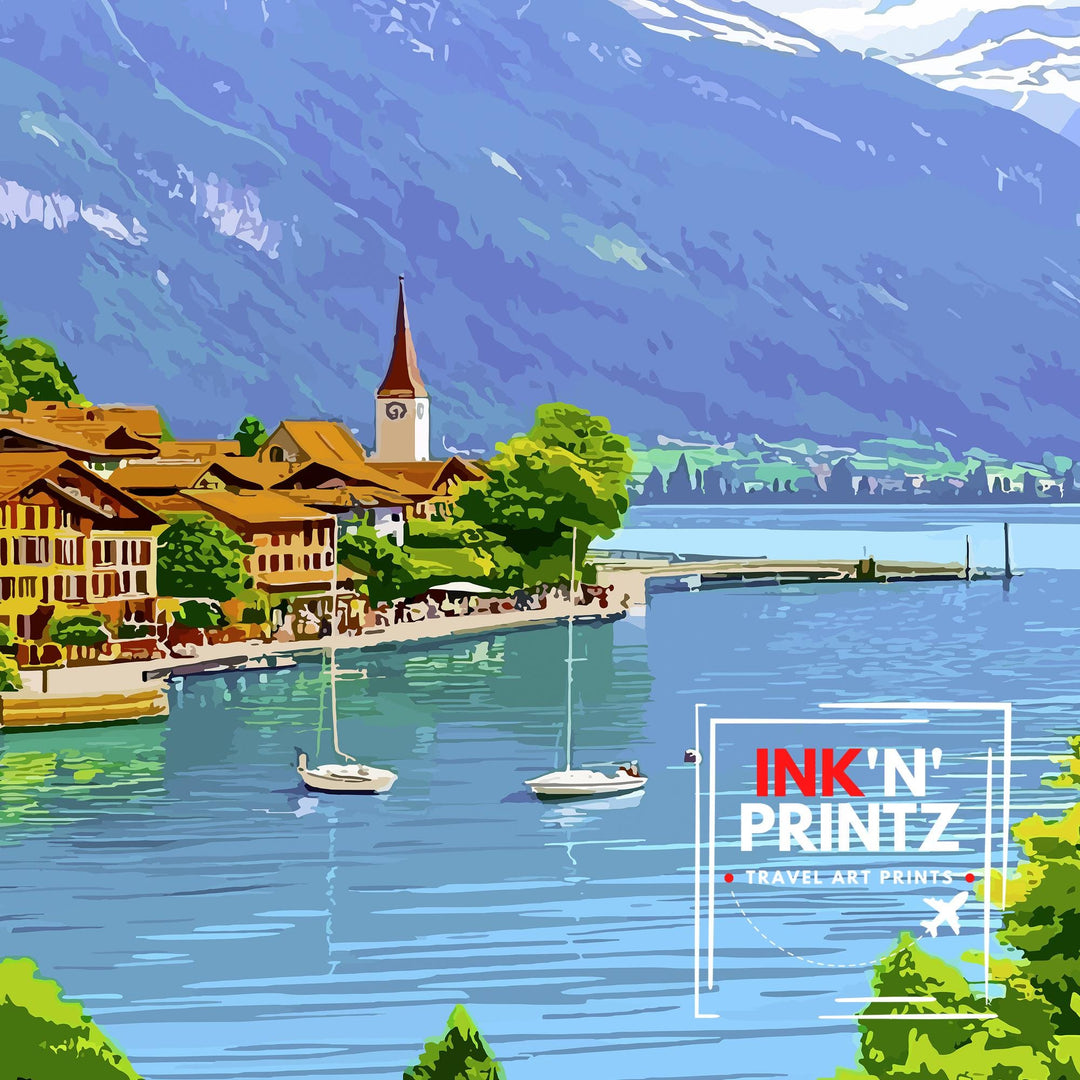 Brienz Switzerland Travel Print Wall Decor Wall Art Brienz Wall Hanging Home Décor Brienz Gift Art Lovers Swiss Art Lover Gift Print Art