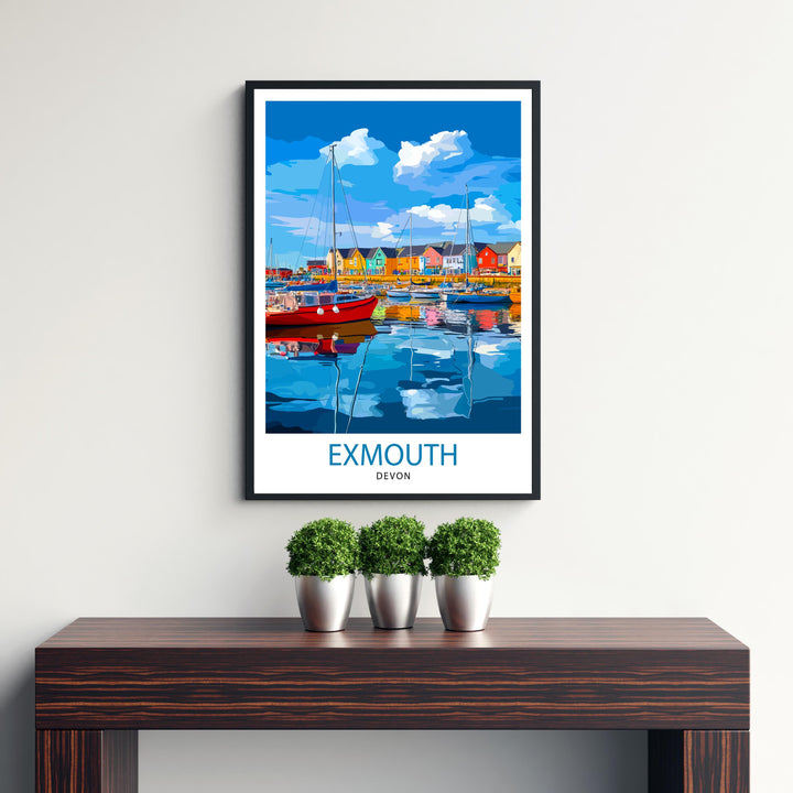 Exmouth Devon Travel Print Wall Decor Wall Art Exmouth Wall Hanging Home Décor Exmouth Gift Art Lovers English Art Lover Gift Print Art