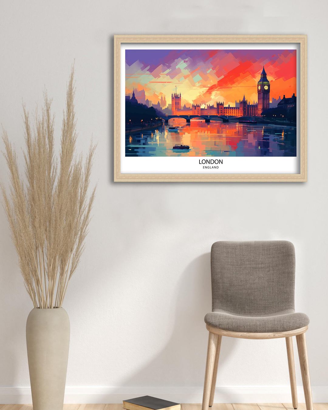 London Skyline England Travel Print Wall Decor Wall Art London Skyline Wall Hanging Home Décor London Gift Art Lovers British Art Lover