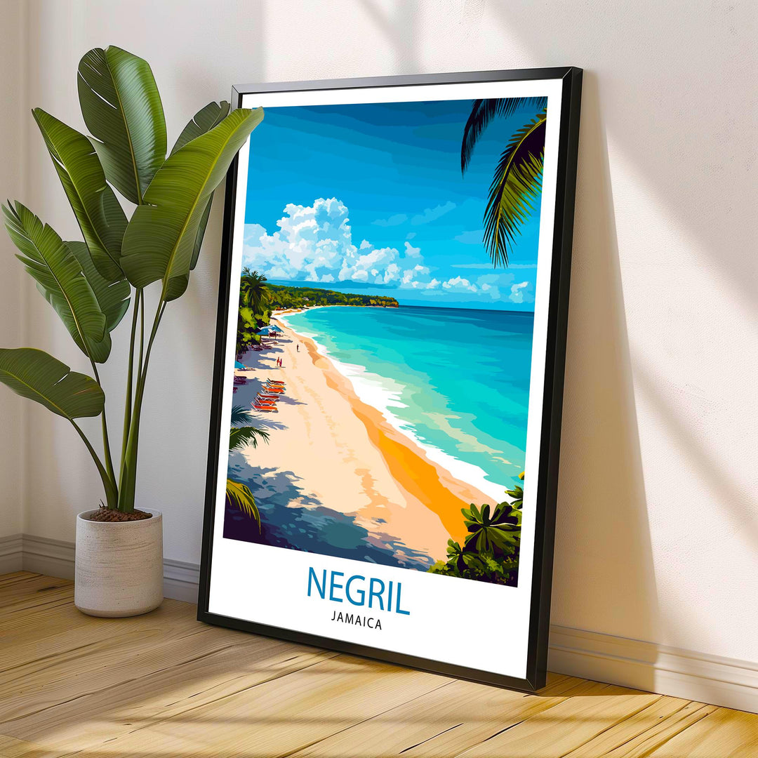 Negri Beach Indonesia Travel Poster