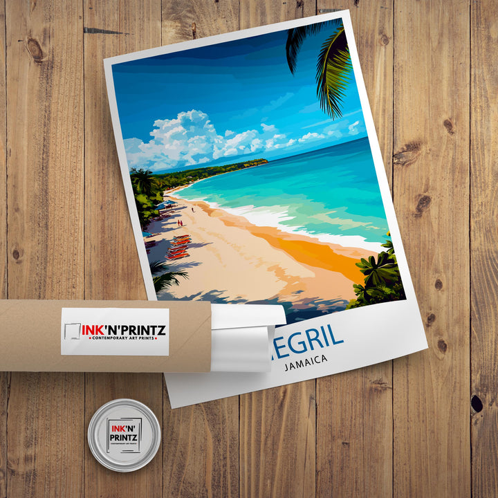 Negri Beach Indonesia Travel Poster