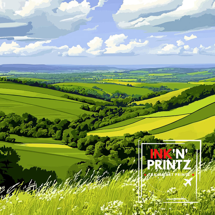 North Wessex Downs England Travel Poster