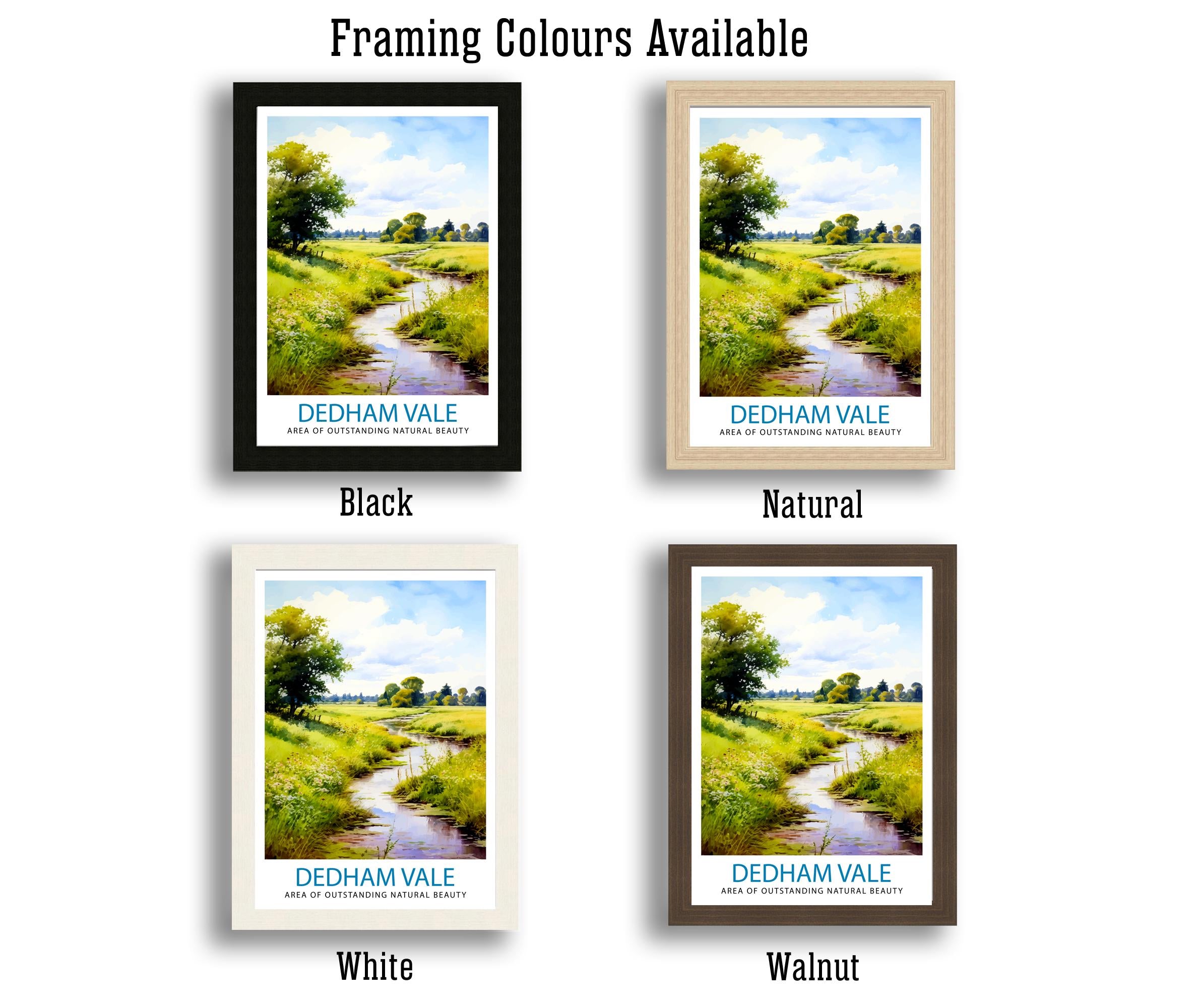 Dedham Vale AONB Print English Countryside Art Constable Country Poster Suffolk Essex Landscape Wall Decor British Nature Illustration Rural