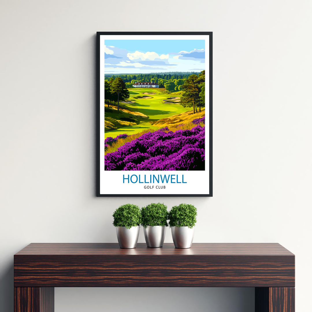 Hollinwell Golf Club Print Custom Golf Course Art Hollinwell Golf Club Wall Decor Golf Course Poster Personalized Golf Gift