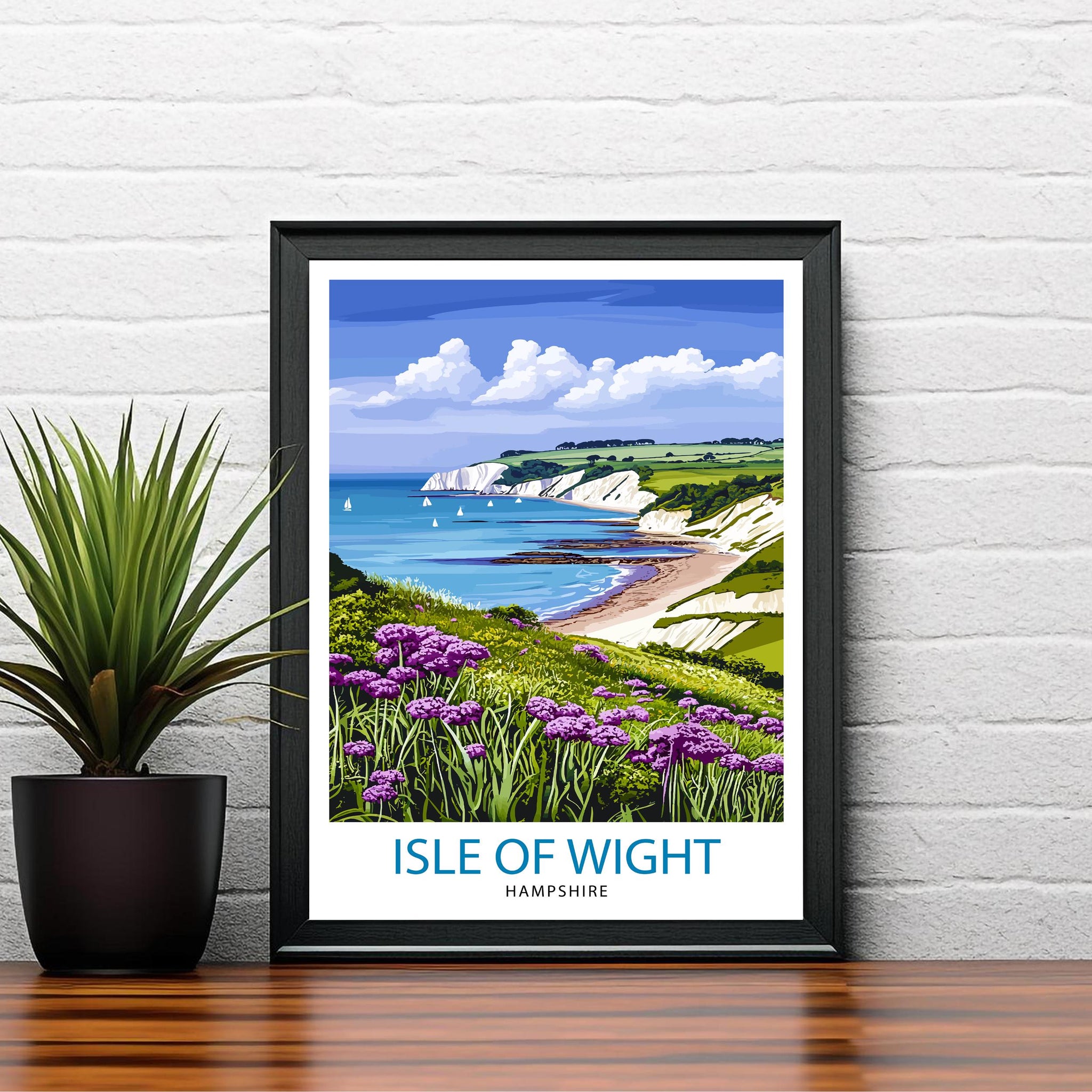 Isle of Wight England Travel Print Wall Decor Wall Art Isle of Wight Wall Hanging Home Décor Isle of Wight Gift Art Lovers British Art Lover