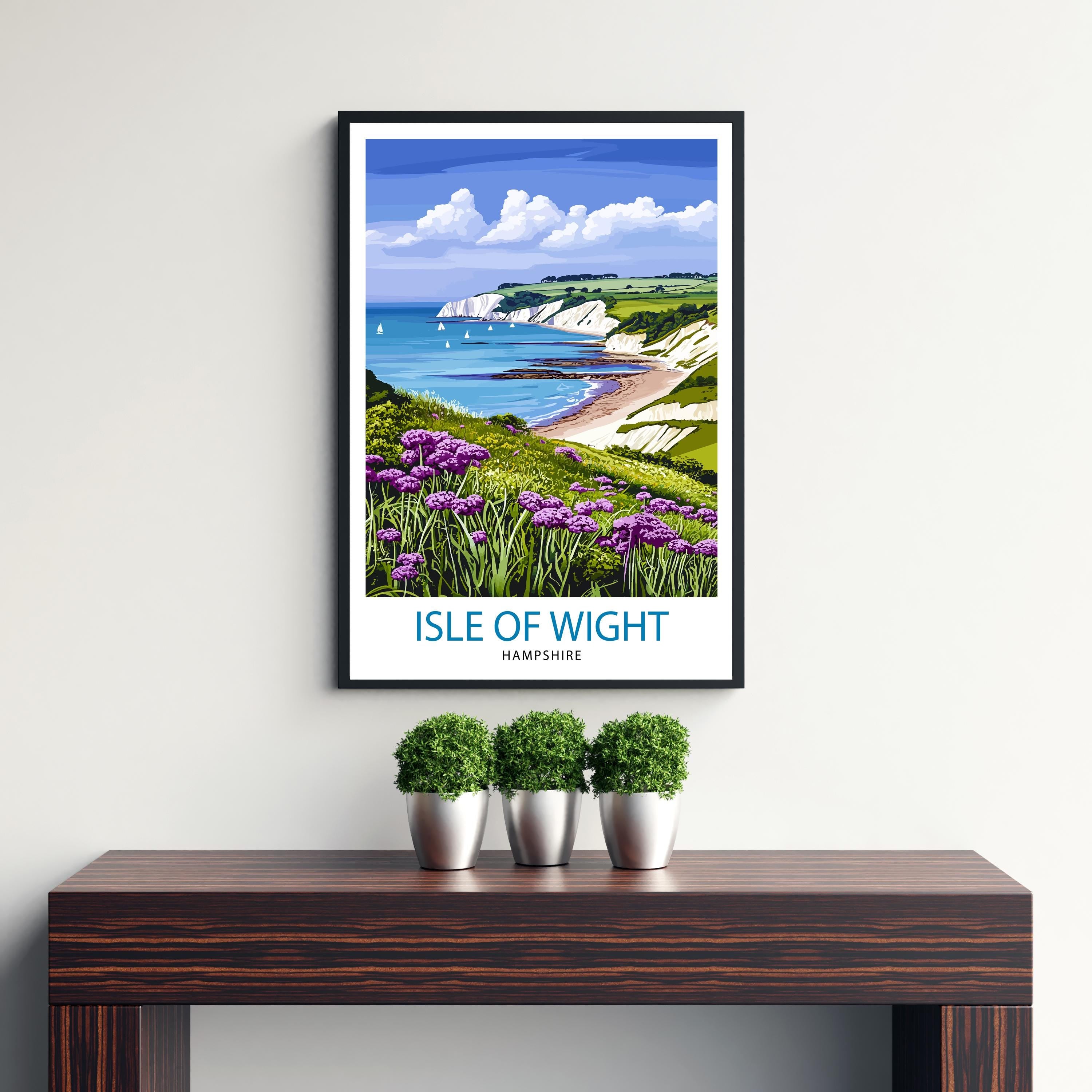Isle of Wight England Travel Print Wall Decor Wall Art Isle of Wight Wall Hanging Home Décor Isle of Wight Gift Art Lovers British Art Lover