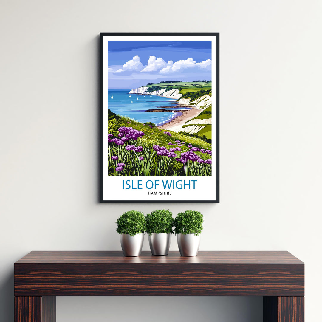 Isle of Wight England Travel Print Wall Decor Wall Art Isle of Wight Wall Hanging Home Décor Isle of Wight Gift Art Lovers British Art Lover