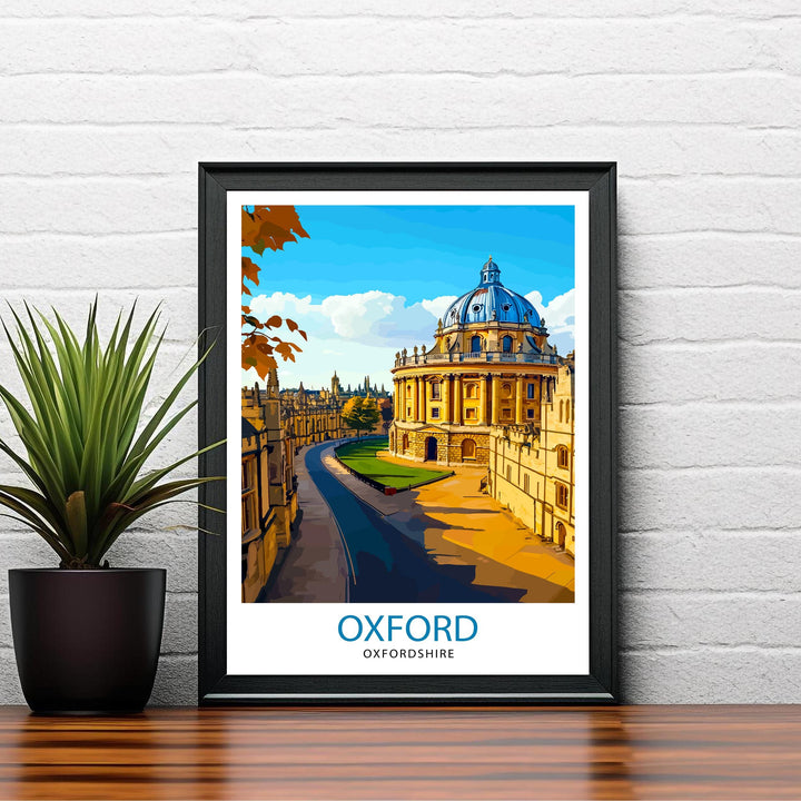 Oxford England Travel Poster