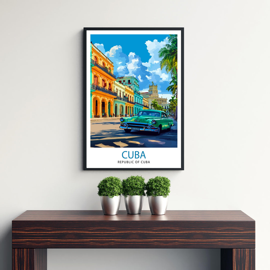 Cuba Travel Print Wall Decor Wall Art Cuban Landscape Wall Hanging Home Décor Cuba Gift Art Lovers Cuban Art Lover Gift Print Art