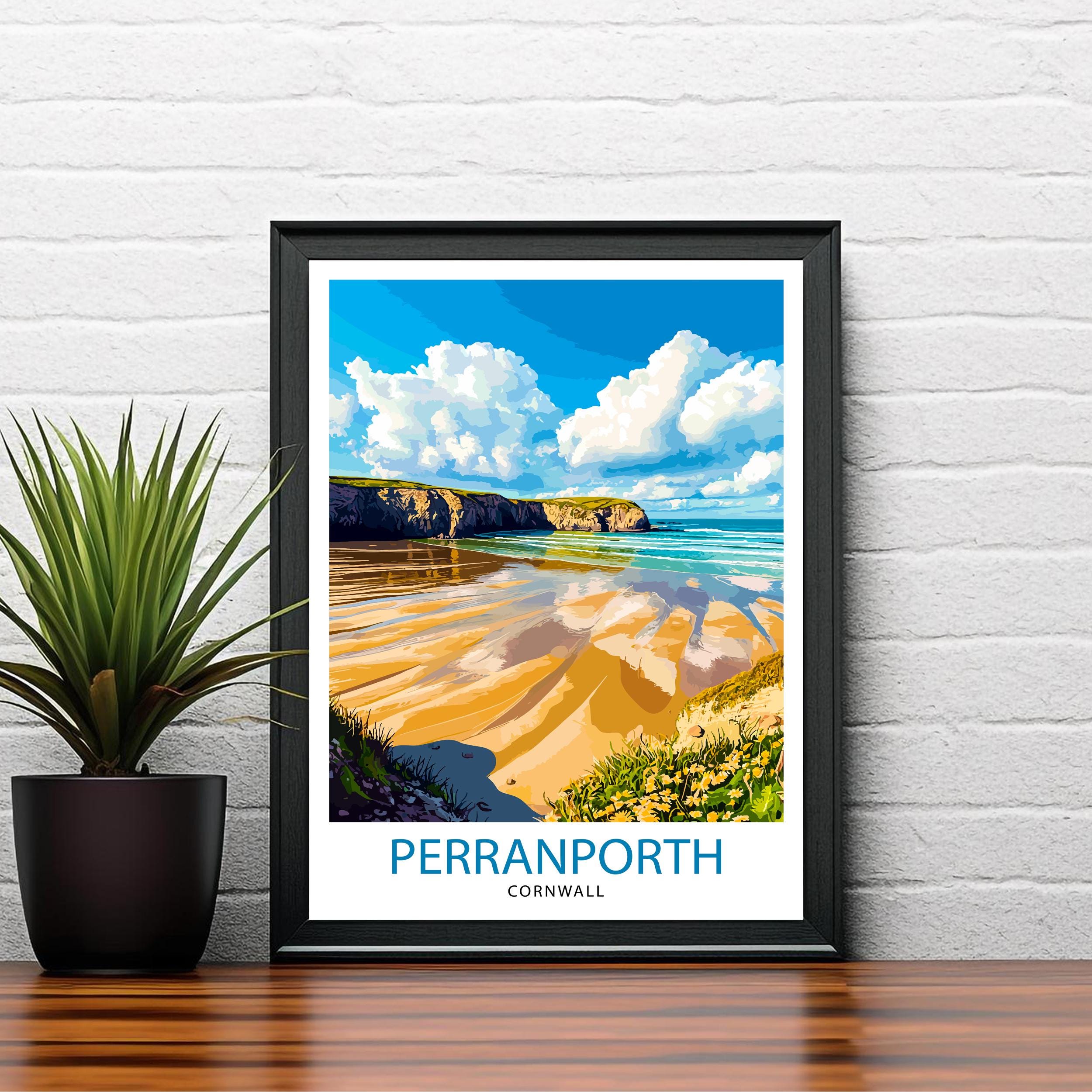 Perranporth Cornwall Travel Poster