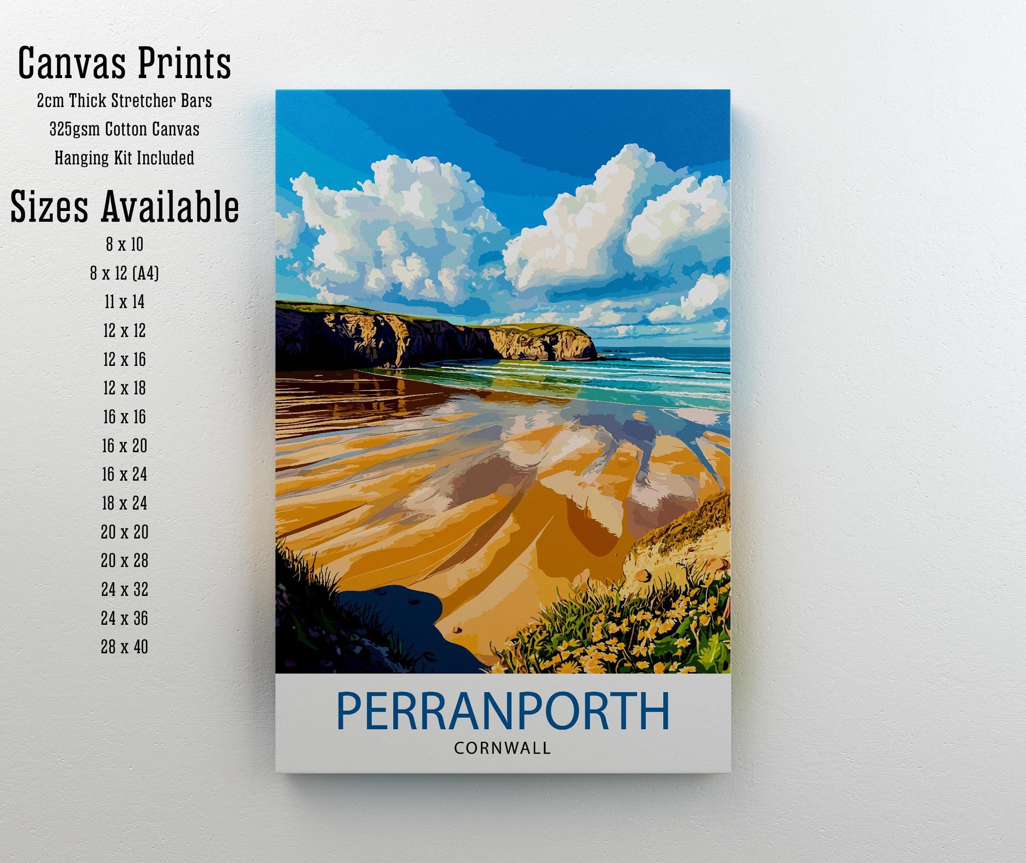 Perranporth Cornwall Travel Poster